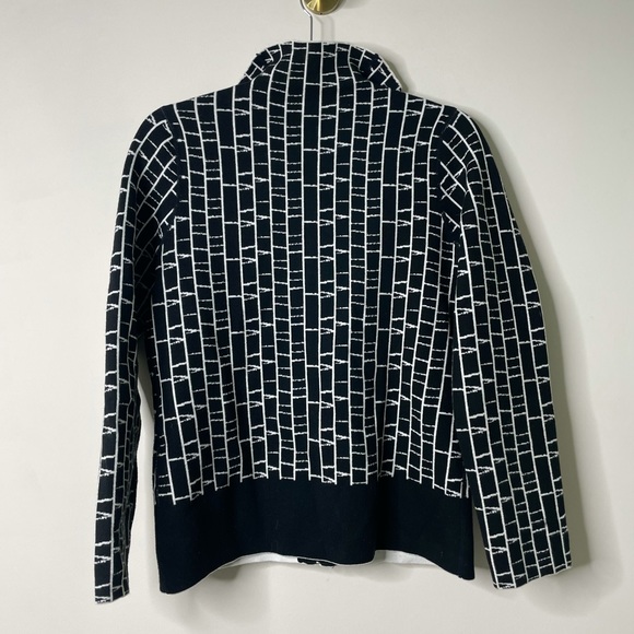 Elena Wang Black/White Full Zip Sweater Small? - Picture 3 of 3